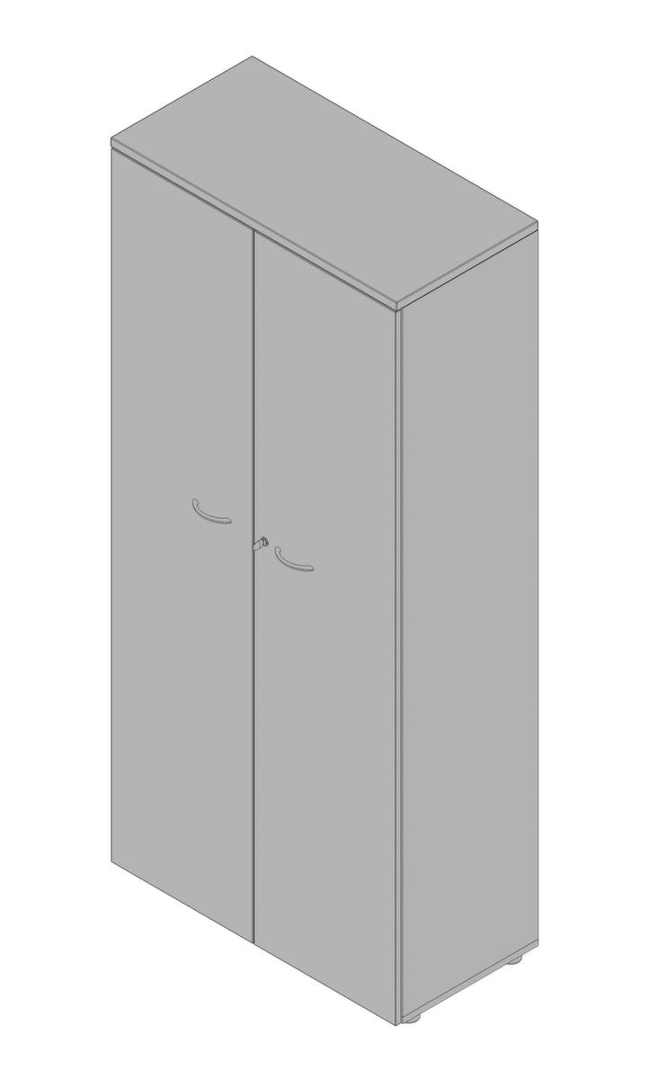 Quadrifoglio Armoire de bureau Practika, 5 hauteurs des classeurs, alu/gris