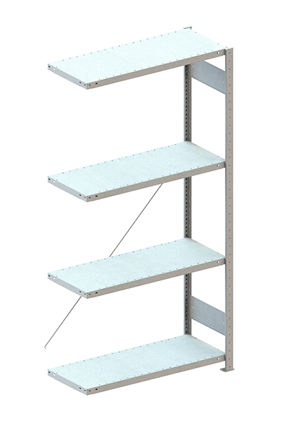 META Rack de stockage sans vis Baie de montage, hauteur x largeur x profondeur 2000 x 1006 x 436 mm, 4 tablettes  ZOOM