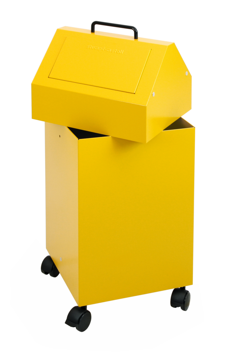 stumpf Conteneur de matériaux recyclables ignifugés, 45 l, RAL1003 jaune de sécurité, couvercle RAL1003 jaune de sécurité  ZOOM