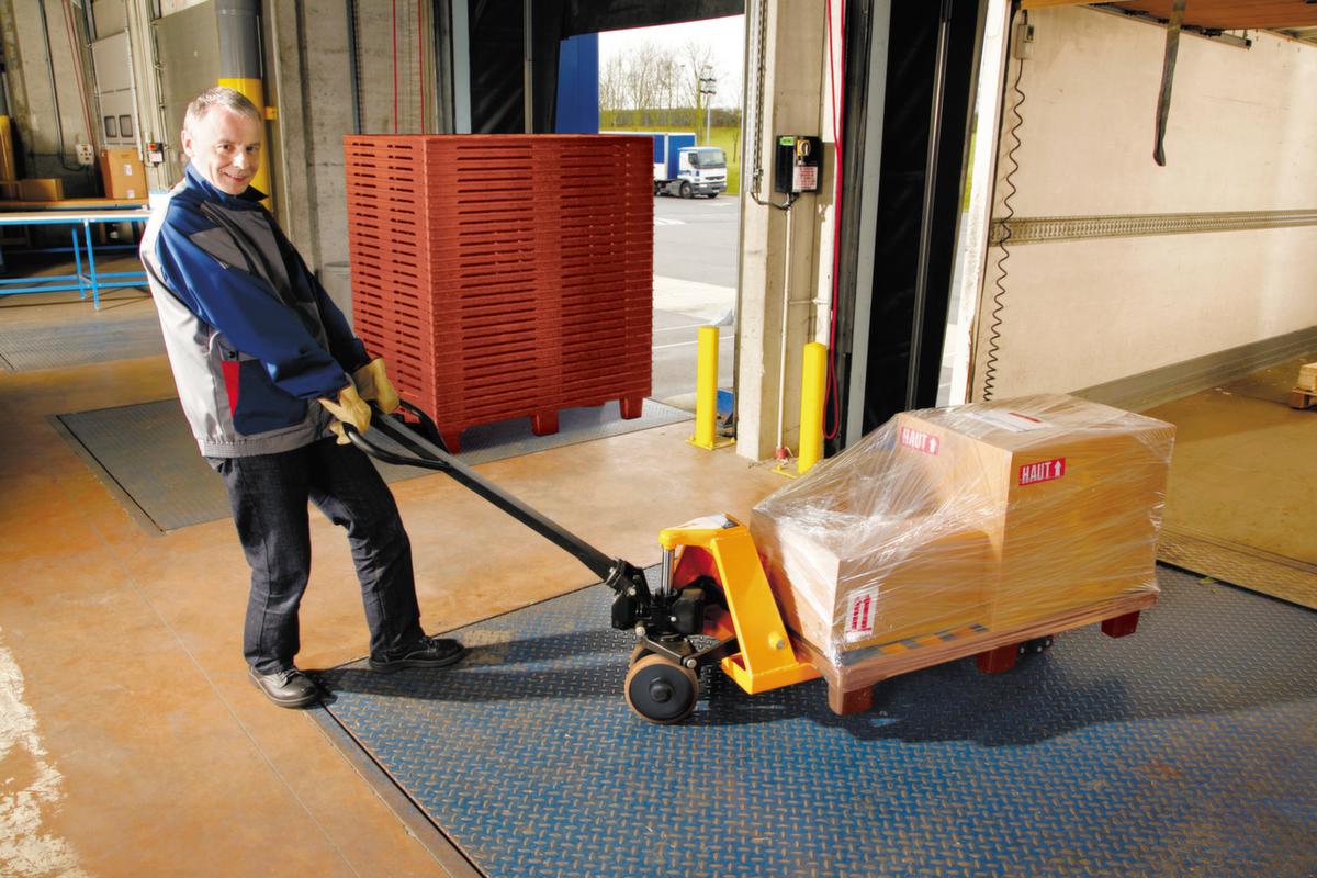 Transpalette avec fonction de levage rapide, 2500 kg force, caoutchouc/polyuréthane  ZOOM