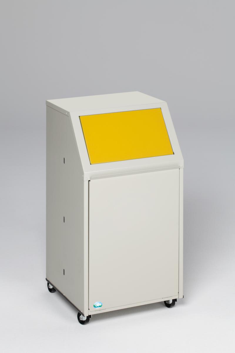 VAR collecteur de recyclage mobile, 39 l, RAL7032 gris silex, couvercle jaune  ZOOM