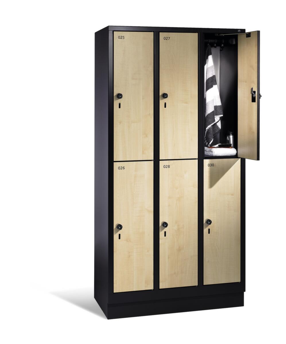 C+P Armoire vestiaire à deux niveaux Evolo gris clair 1x2 compartiments en 2 largeurs  ZOOM