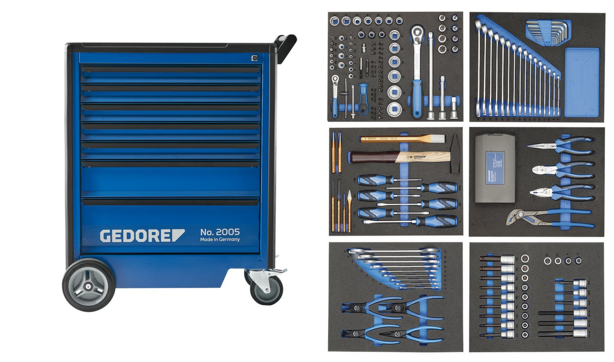 GEDORE 2005-TS-190 Chariot à outils avec assortiment de 190 outils