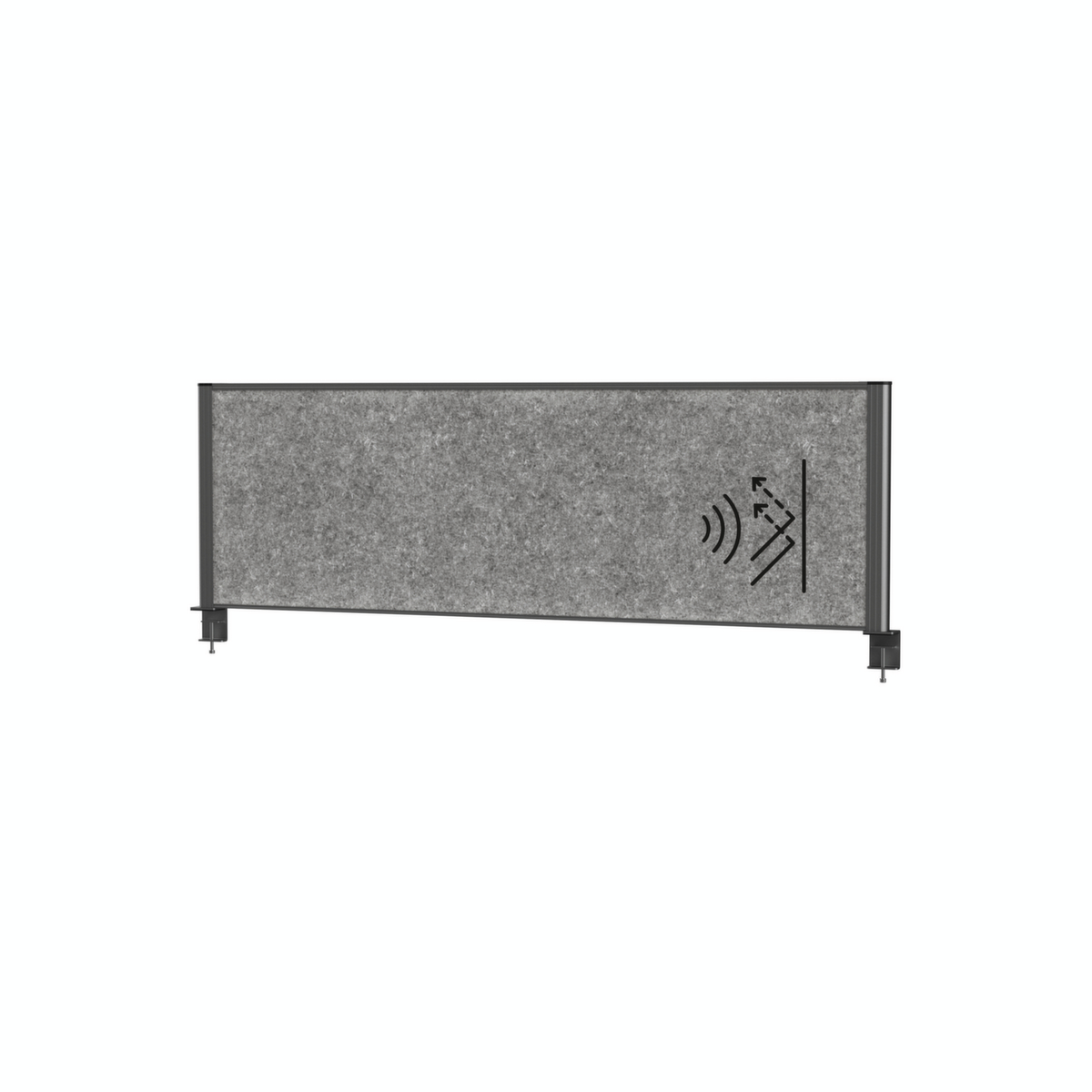 MAUL Cloison de table MAULconnecto, hauteur x largeur 515 x 1600 mm, paroi gris foncé