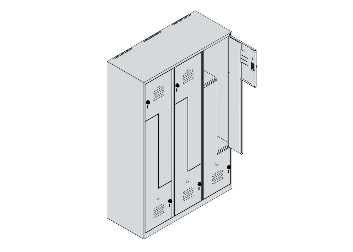 C+P Armoire vestiaire Z Classic Plus, largeur de compartiment 200/400 mm  ZOOM