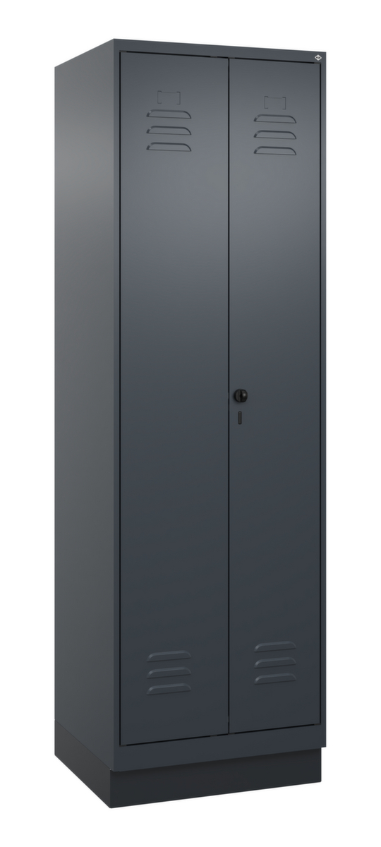 C+P Armoire vestiaire Classic Plus pour une séparation en noir et blanc, largeur de compartiment 300 mm