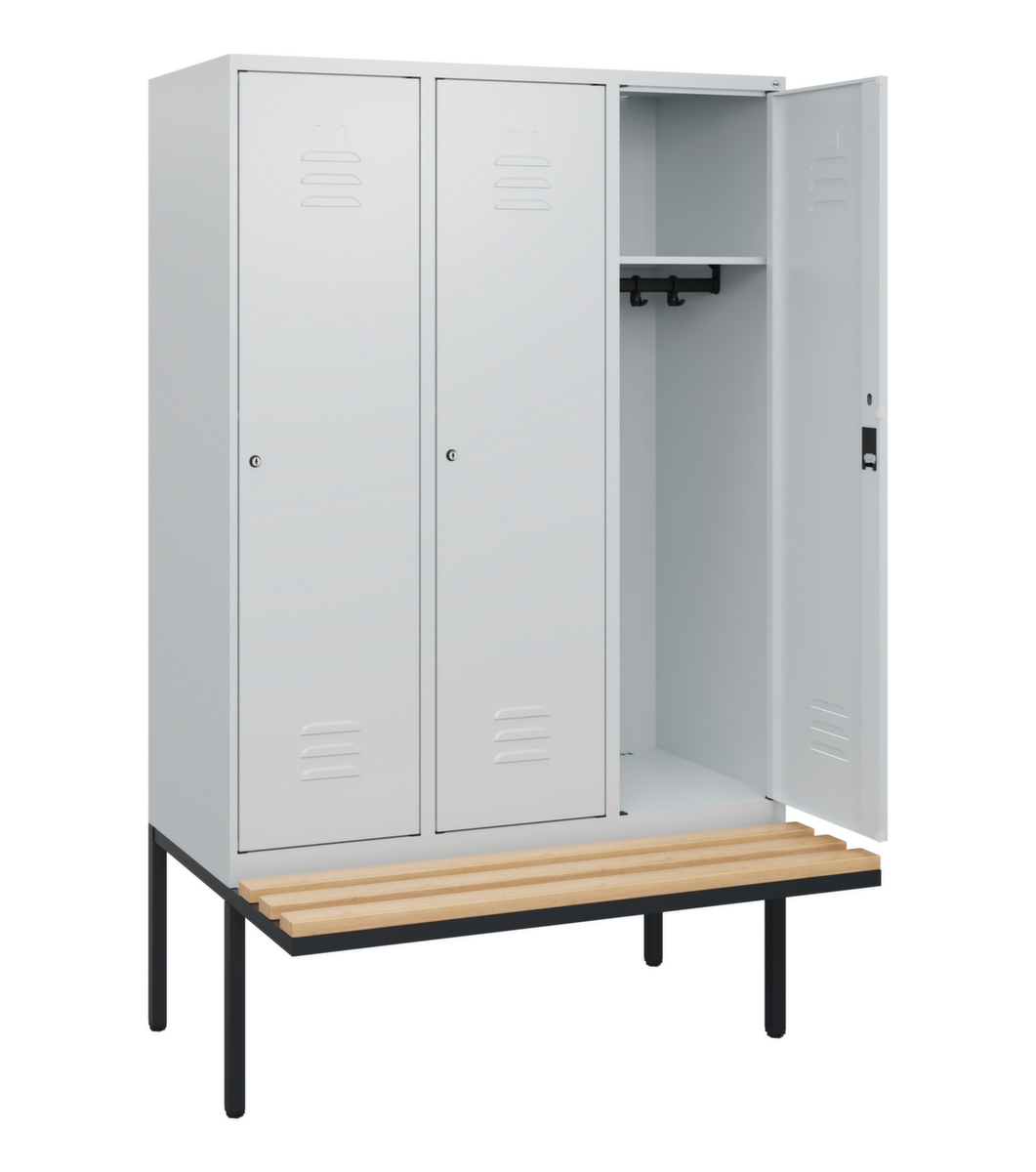 C+P Armoire vestiaire Classic Plus avec banc, largeur de compartiment 400 mm  ZOOM