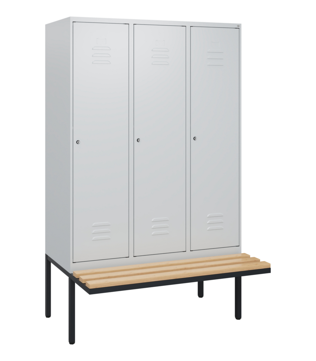 C+P Armoire vestiaire Classic Plus avec banc, largeur de compartiment 400 mm