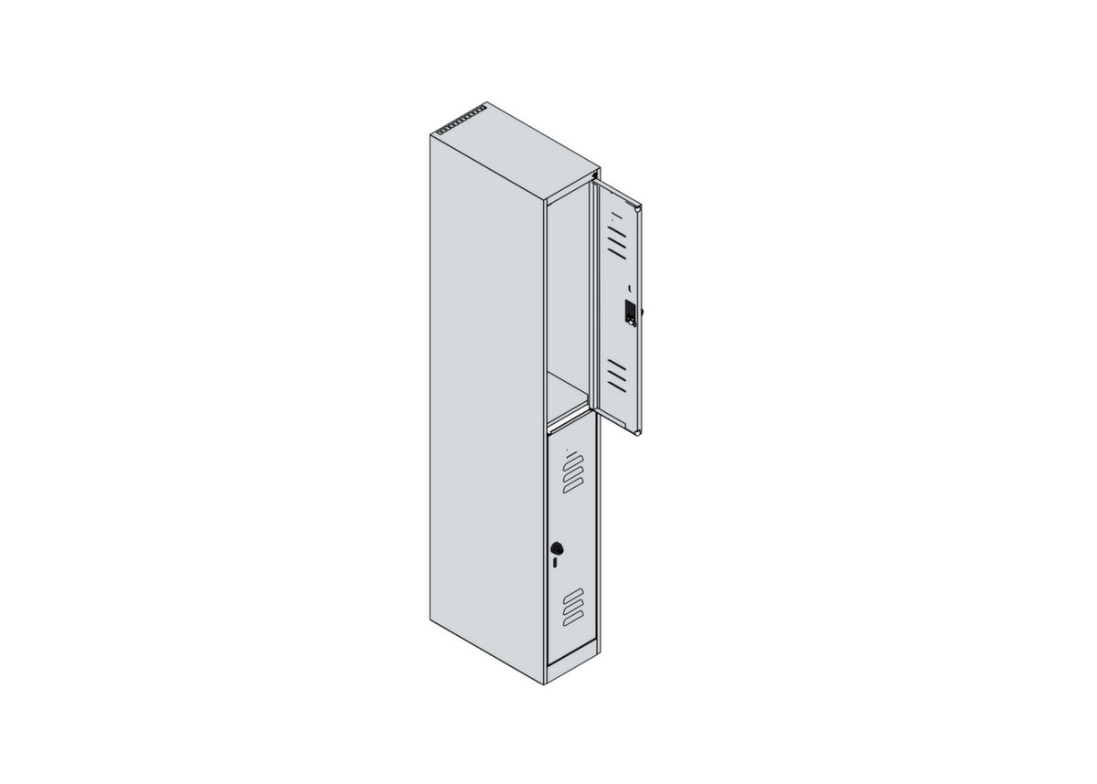 C+P Armoire vestiaire à deux niveaux Classic Plus, largeur de compartiment 250 mm  ZOOM