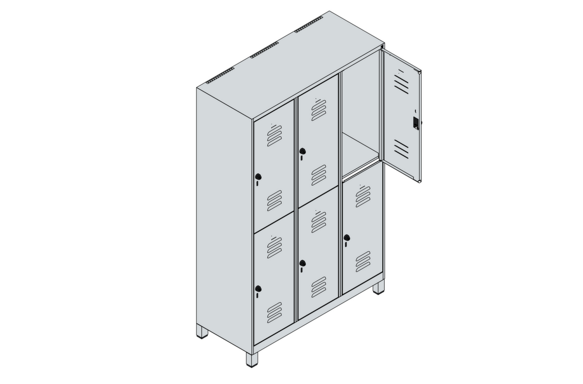 C+P Armoire vestiaire à deux niveaux Classic Plus, largeur de compartiment 400 mm  ZOOM