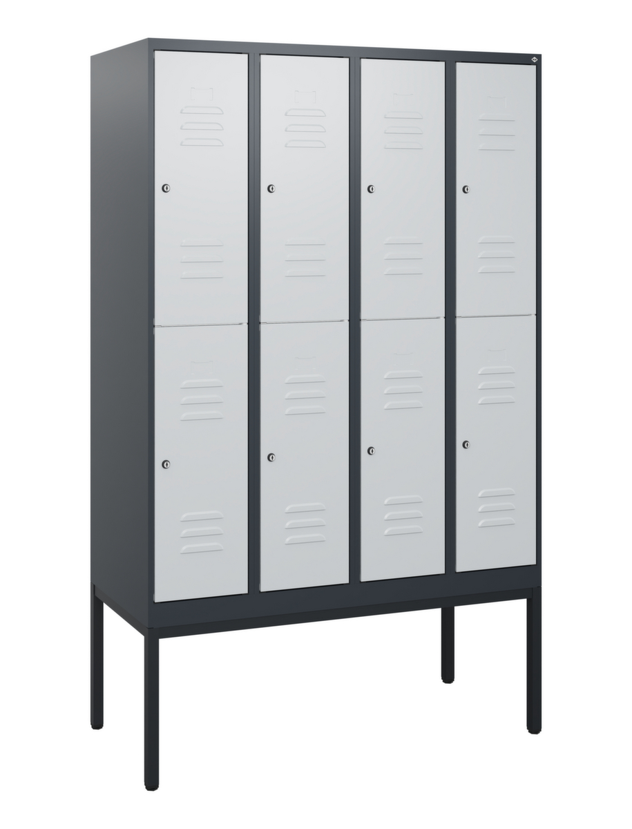 C+P Armoire vestiaire à deux niveaux Classic Plus, largeur de compartiment 300 mm