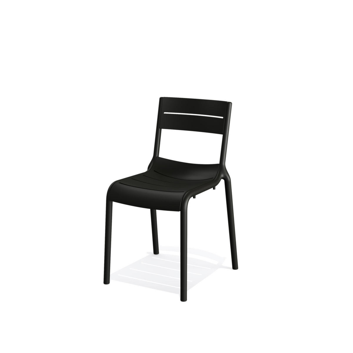 VEBA chaise de terrasse Essentials Calor, assise noir, piètement 4 pieds  ZOOM