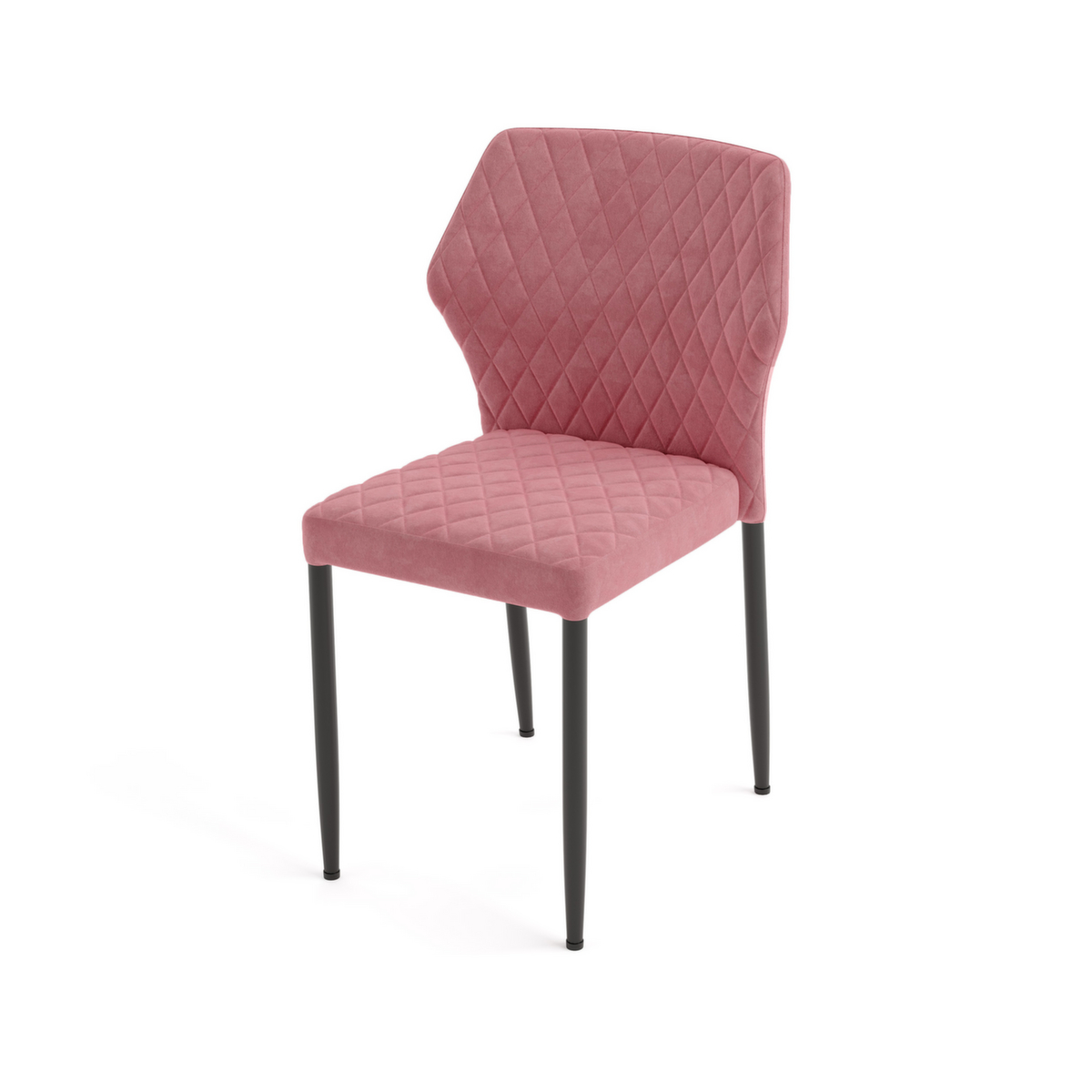 VEBA Chaise capitonnée Essentials Louis, assise tissu velours (100 % polyester), rose  ZOOM