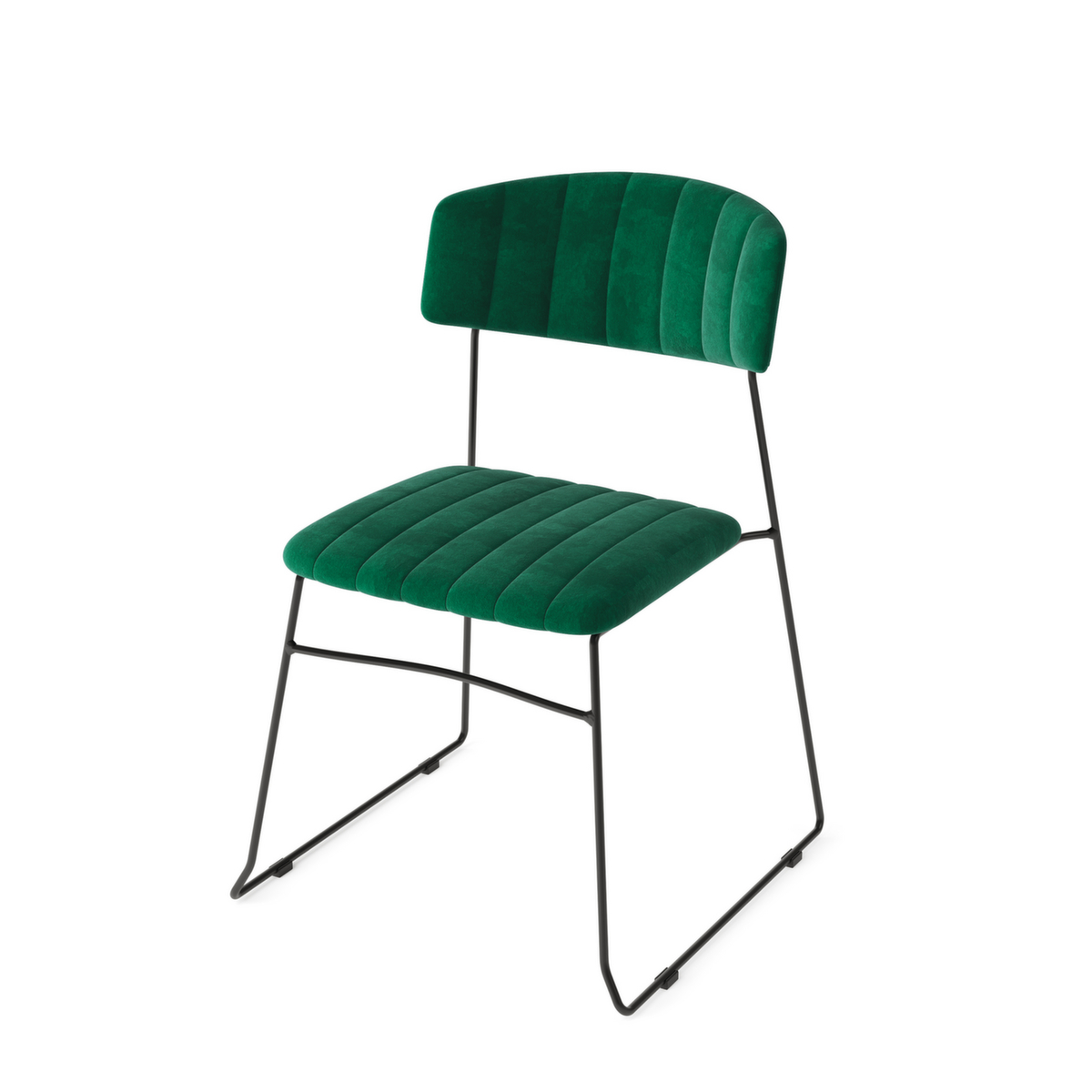 VEBA Chaise capitonnée Essentials Mundo, assise tissu velours (100 % polyester), vert  ZOOM