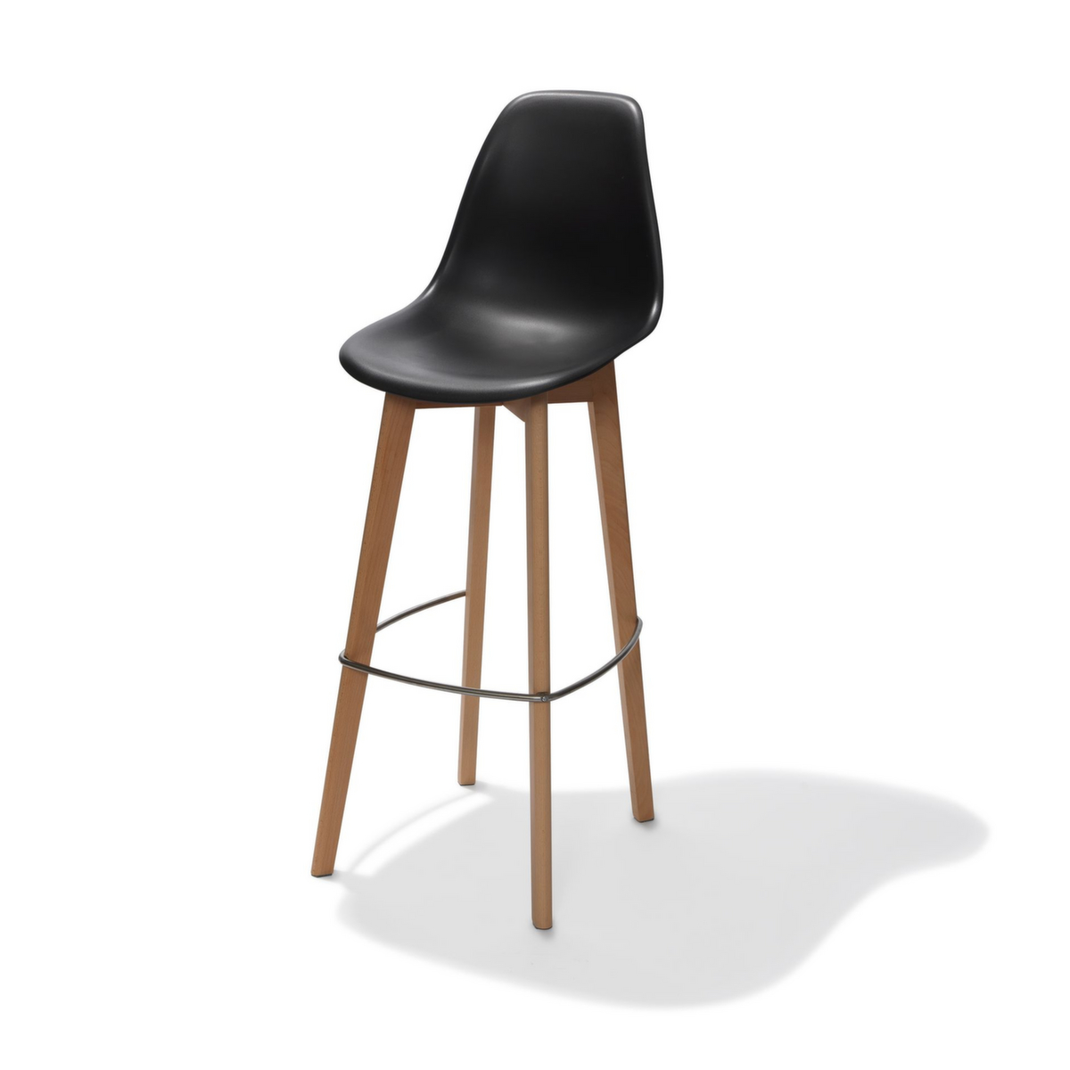 VEBA tabouret de bar Essentials Keeve avec dossier élevé, assise noir  ZOOM