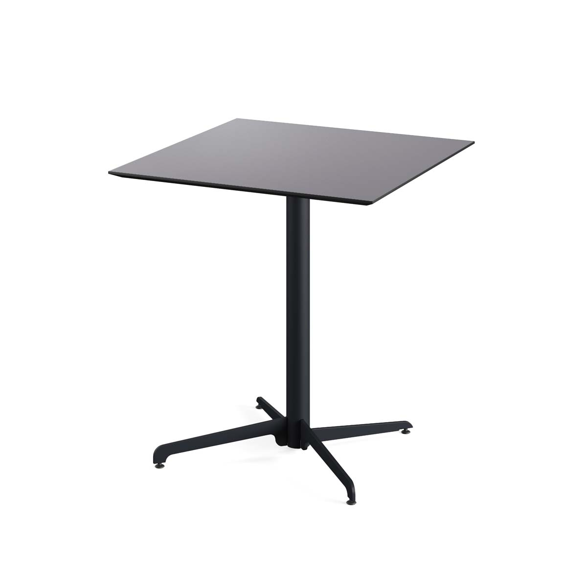 VEBA Table de bistro Essentials X Cross, largeur x profondeur 700 x 700 mm, panneau noir  ZOOM