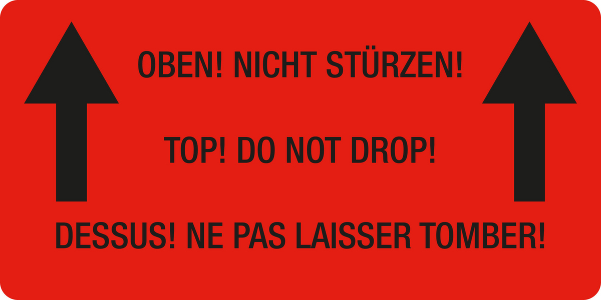 EICHNER Étiquettes de signalisation "Oben! Nicht stürzen!"