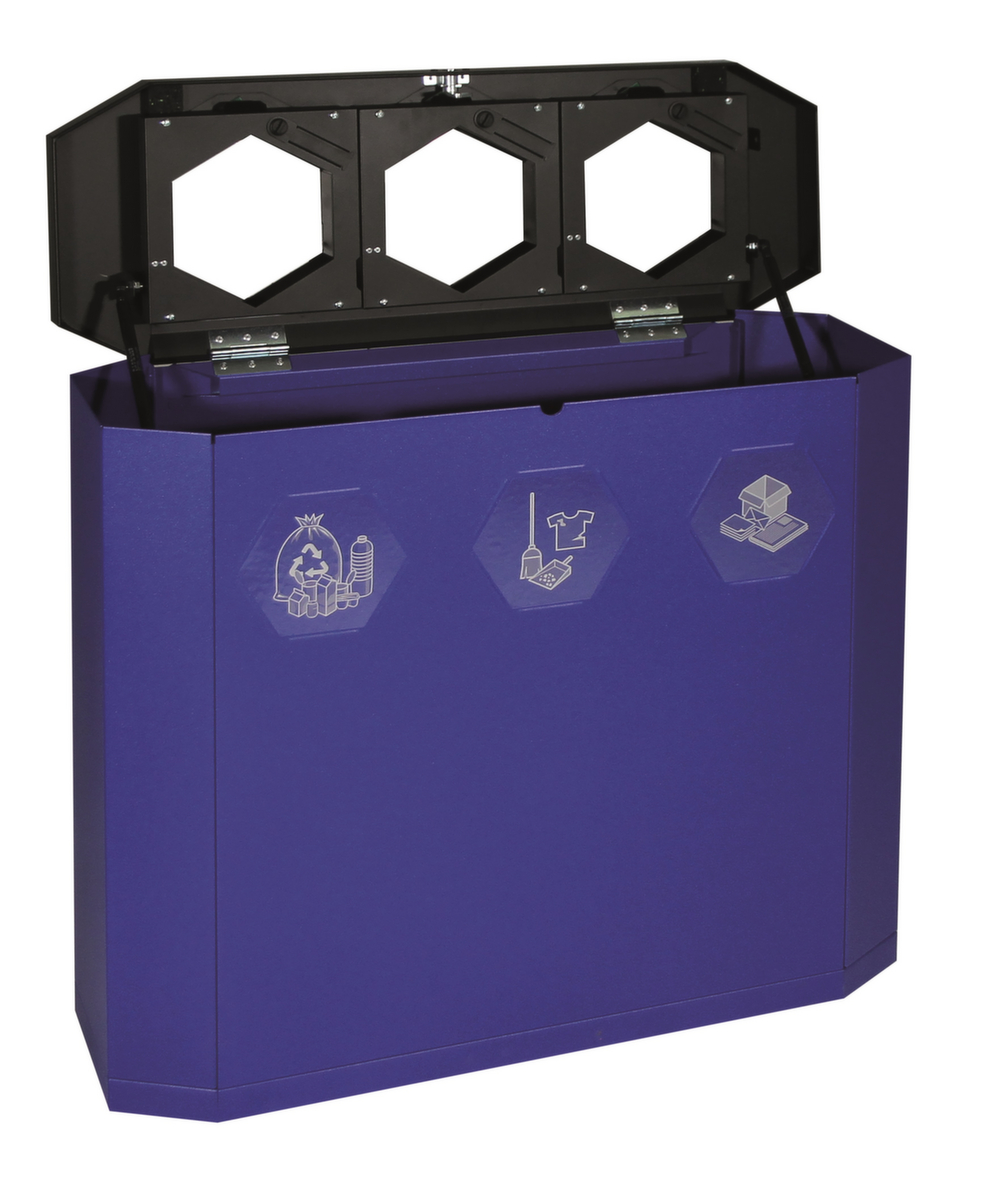 stumpf Station de collecte de matières recyclables mobile S Sixco 3 »smart«, 3 x 45 l  ZOOM