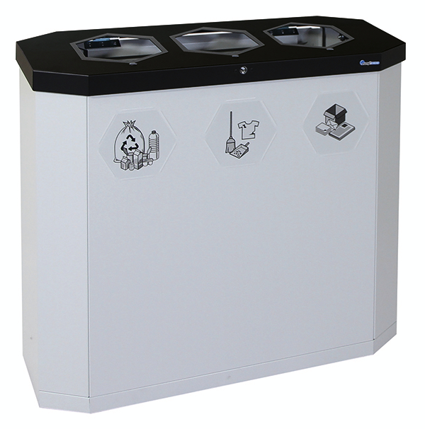 stumpf Station de collecte de matières recyclables mobile S Sixco 3 »smart«, 3 x 45 l  ZOOM