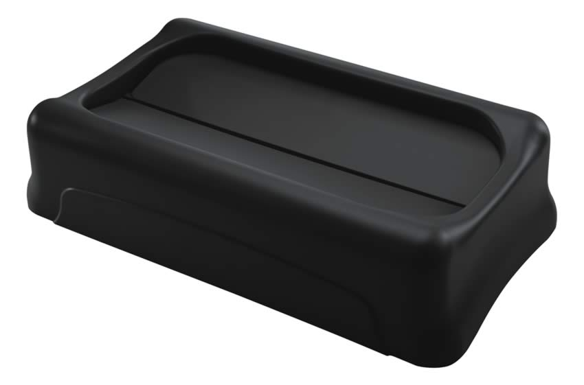 Rubbermaid Couvercle oscillant Slim Jim® pour collecteur de recyclage, noir  ZOOM